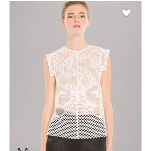 SANDRO Paris Entoure lace top white size 1 / XS/S as seen on tv